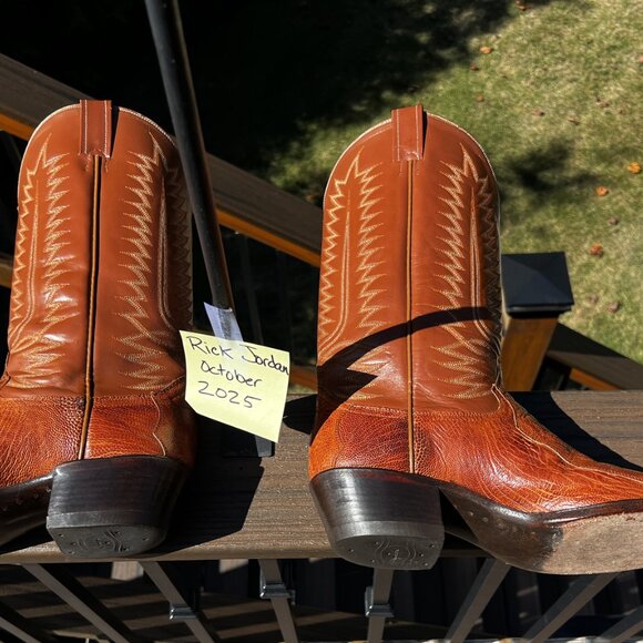 Honey Color Ostrich Leg Cowboy Boots in Men's Size 11D *READ* - Picture 8 of 12